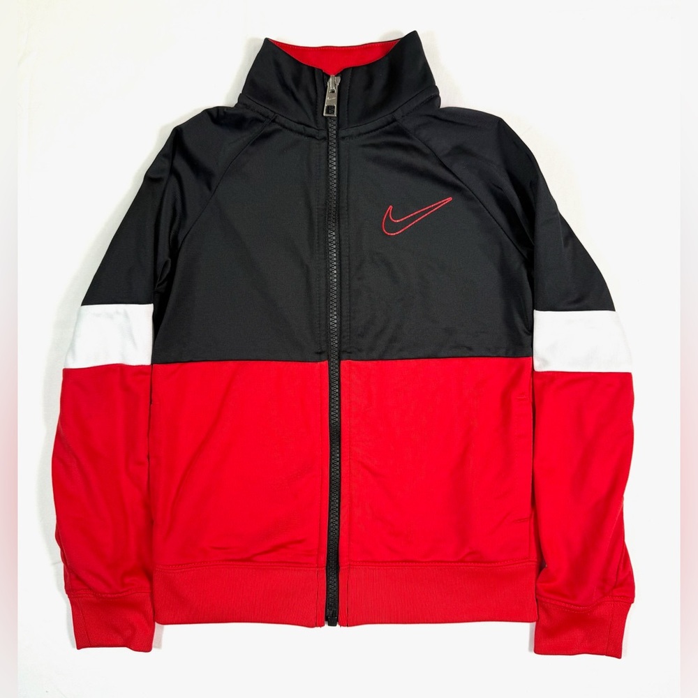 NIKE Toddler Boy Full Zip Track Jacket Colorblock Athletic Size 4-5 Years